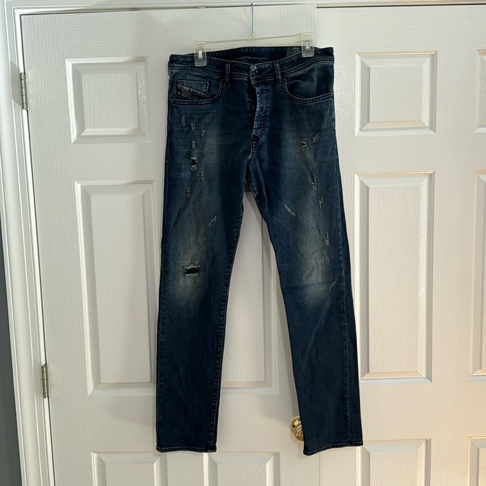Diesel Distressed Slim Tapered Jeans